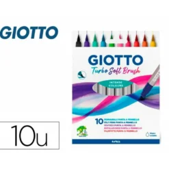 ROTULADOR GIOTTO TURBO SOFT BRUSH PUNTA DE PINCEL CAJA DE 10 UNIDADES COLORES SURTIDOS