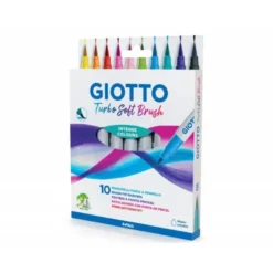ROTULADOR GIOTTO TURBO SOFT BRUSH PUNTA DE PINCEL CAJA DE 10 UNIDADES COLORES SURTIDOS