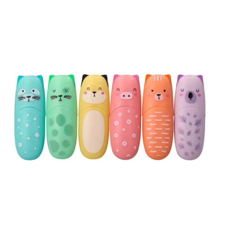 ROTULADOR IMAGINOVO FLUORESCENTE SAFARI GLOW PASTEL ANIMALES CAJA 6 UNIDADES SURTIDAS
