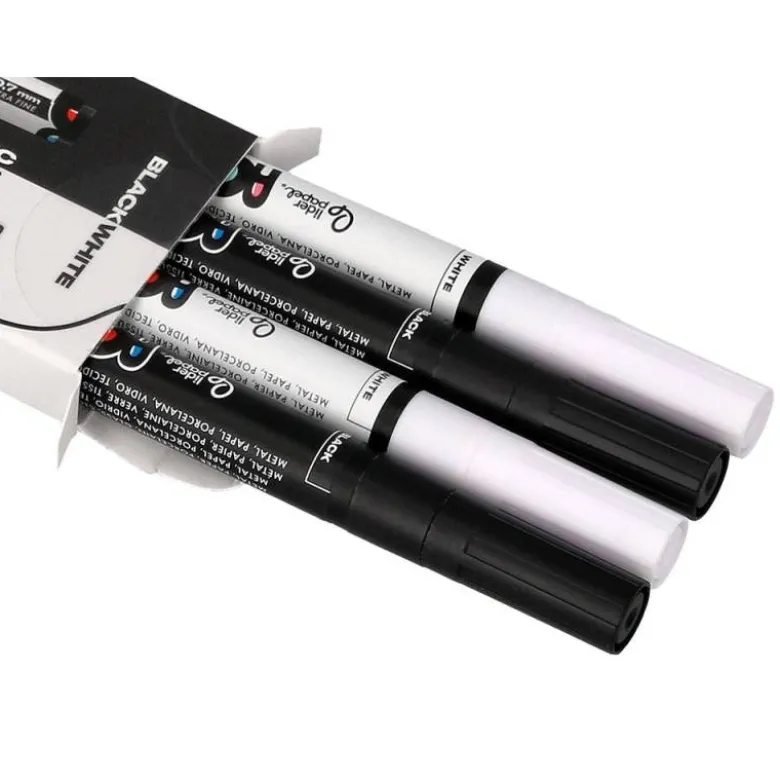 ROTULADOR LIDERPAPEL ACRYLIC BASE AGUA TODO TIPO DE SUPERFICIE PUNTA FINA 0,7 MM CAJA DE 4 PERFILADORES