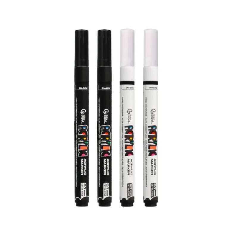 ROTULADOR LIDERPAPEL ACRYLIC BASE AGUA TODO TIPO DE SUPERFICIE PUNTA FINA 0,7 MM CAJA DE 4 PERFILADORES