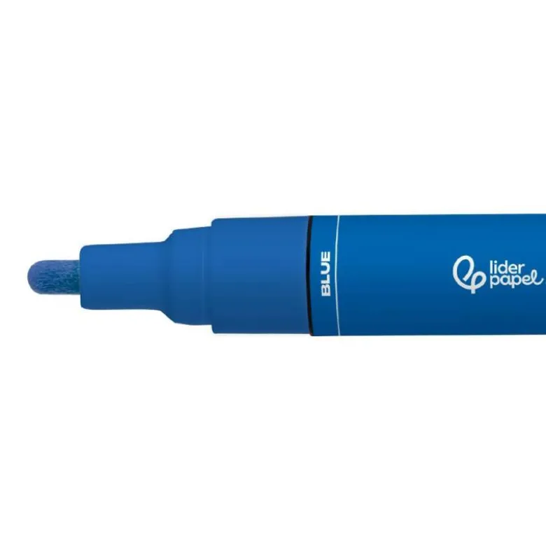 ROTULADOR LIDERPAPEL ACRYLIC BASE AGUA TODO TIPO DE SUPERFICIE PUNTA REDONDA 3 MM AZUL