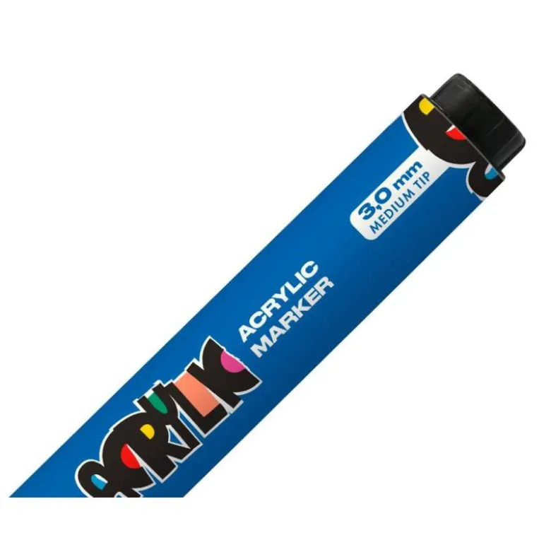 ROTULADOR LIDERPAPEL ACRYLIC BASE AGUA TODO TIPO DE SUPERFICIE PUNTA REDONDA 3 MM AZUL