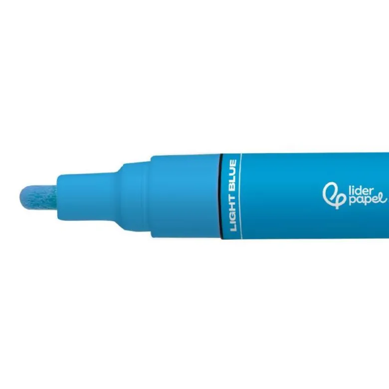 ROTULADOR LIDERPAPEL ACRYLIC BASE AGUA TODO TIPO DE SUPERFICIE PUNTA REDONDA 3 MM AZUL CLARO