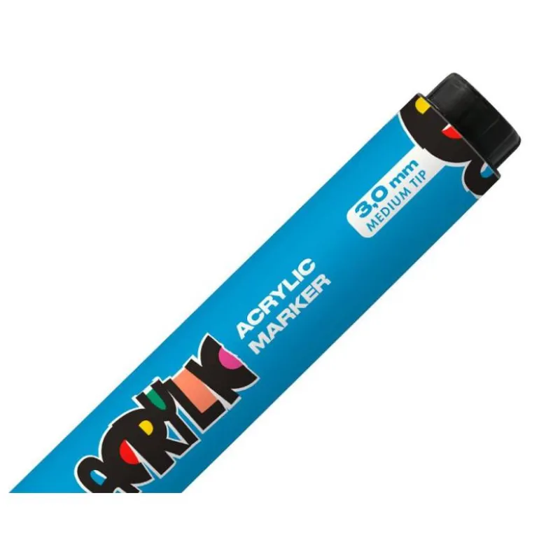 ROTULADOR LIDERPAPEL ACRYLIC BASE AGUA TODO TIPO DE SUPERFICIE PUNTA REDONDA 3 MM AZUL CLARO
