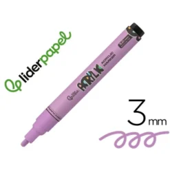 ROTULADOR LIDERPAPEL ACRYLIC BASE AGUA TODO TIPO DE SUPERFICIE PUNTA REDONDA 3 MM LILA