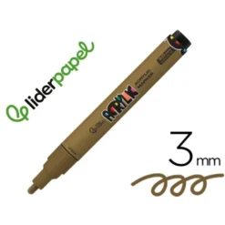 ROTULADOR LIDERPAPEL ACRYLIC BASE AGUA TODO TIPO DE SUPERFICIE PUNTA REDONDA 3 MM ORO