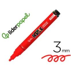 ROTULADOR LIDERPAPEL ACRYLIC BASE AGUA TODO TIPO DE SUPERFICIE PUNTA REDONDA 3 MM ROJO
