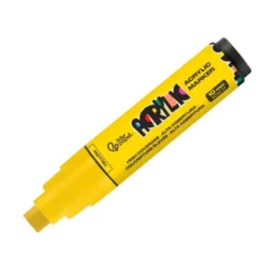 ROTULADOR LIDERPAPEL ACRYLIC BASE AGUA TODO TIPO DE SUPERFICIE PUNTA RECTANGULAR 10 MM AMARILLO
