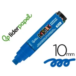 ROTULADOR LIDERPAPEL ACRYLIC BASE AGUA TODO TIPO DE SUPERFICIE PUNTA RECTANGULAR 10 MM AZUL