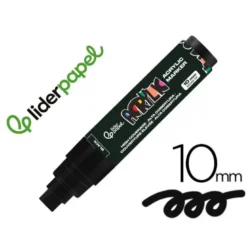 ROTULADOR LIDERPAPEL ACRYLIC BASE AGUA TODO TIPO DE SUPERFICIE PUNTA RECTANGULAR 10 MM NEGRO