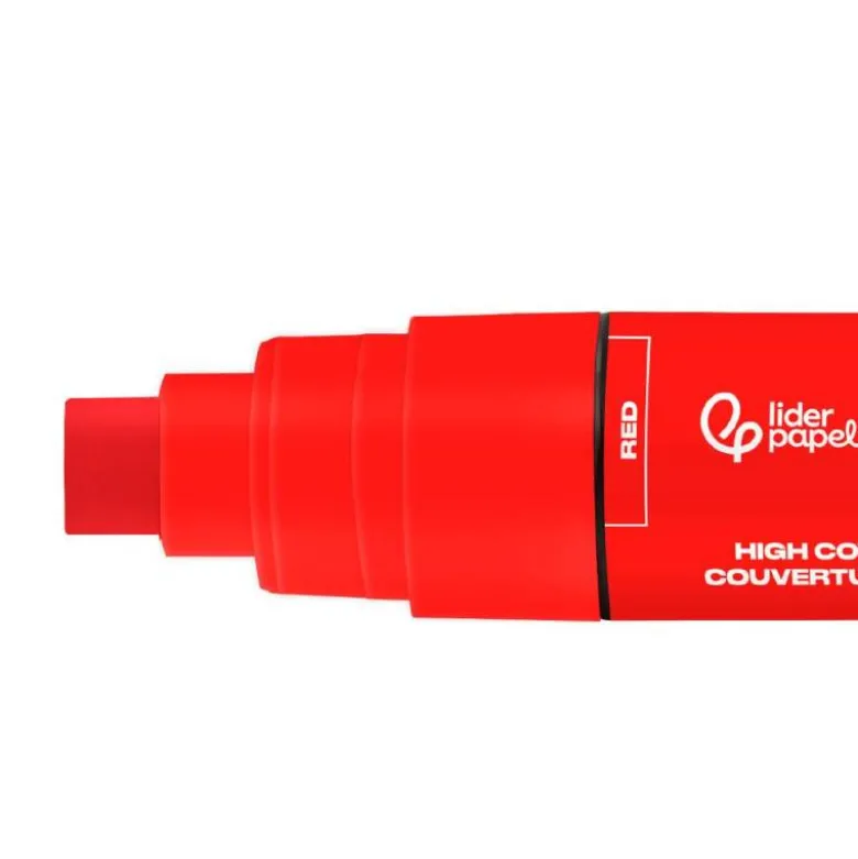 ROTULADOR LIDERPAPEL ACRYLIC BASE AGUA TODO TIPO DE SUPERFICIE PUNTA RECTANGULAR 10 MM ROJO
