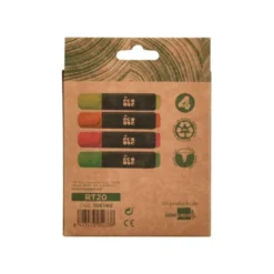 ROTULADOR LIDERPAPEL ECOUSE FLUORESCENTE FABRICADO CON 68% PLASTICO RECICLADO CAJA DE 4 UNIDADES COLORES SURTIDOS