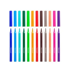 Rotulador Liderpapel fino lavable caja de 12 colores