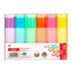 ROTULADOR LIDERPAPEL FLUORESCENTE PASTEL PUNTA BISELADA ESTUCHE DE 6 UNIDADES COLORES SURTIDOS