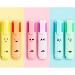 ROTULADOR LIDERPAPEL FLUORESCENTE PASTEL PUNTA BISELADA ESTUCHE DE 6 UNIDADES COLORES SURTIDOS