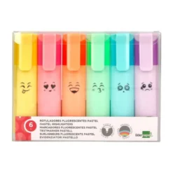 ROTULADOR LIDERPAPEL FLUORESCENTE PASTEL PUNTA BISELADA ESTUCHE DE 6 UNIDADES COLORES SURTIDOS
