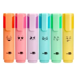 ROTULADOR LIDERPAPEL FLUORESCENTE PASTEL PUNTA BISELADA ESTUCHE DE 6 UNIDADES COLORES SURTIDOS
