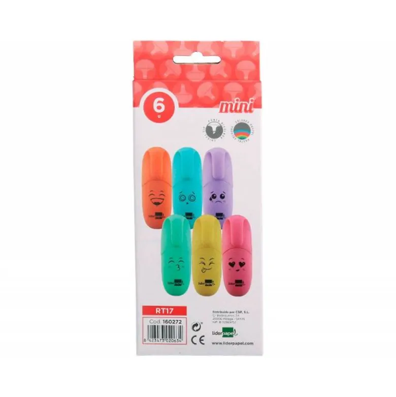 ROTULADOR LIDERPAPEL 1/4 MM MINI FLUORESCENTE PASTEL COLORES SURTIDOS