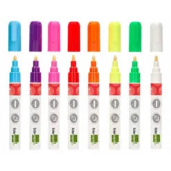 ROTULADOR LIDERPAPEL TIZA LIQUIDA PUNTA REDONDA TRAZO 6 MM CAJA DE 8 UNIDADES COLORES SURTIDOS