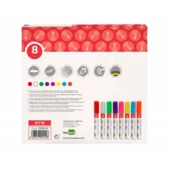 ROTULADOR LIDERPAPEL TIZA LIQUIDA PUNTA REDONDA TRAZO 6 MM CAJA DE 8 UNIDADES COLORES SURTIDOS