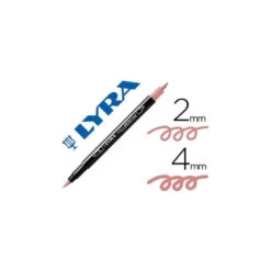 Rotulador Lyra aqua brush acuarelable doble punta fina y pincel rosa carmin