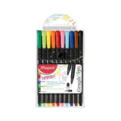 ROTULADOR MAPED PUNTA DE METAL GRAPH PEPS FINE LINER ESTUCHE DE 10 COLORES SURTIDOS