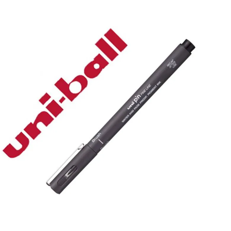 ROTULADOR MARCA UNIBALL PIN BR-200 PUNTA DE PINCEL FINO GRIS OSCURO