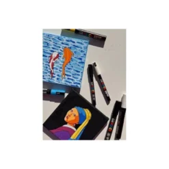 ROTULADOR MARCA UNI POSCA PC-1M/4C MARCADOR DE PINTURA PUNTA EXTRAFINA 0,7 MM ESTUCHE DE 4 UNIDADES COLORES BASICOS