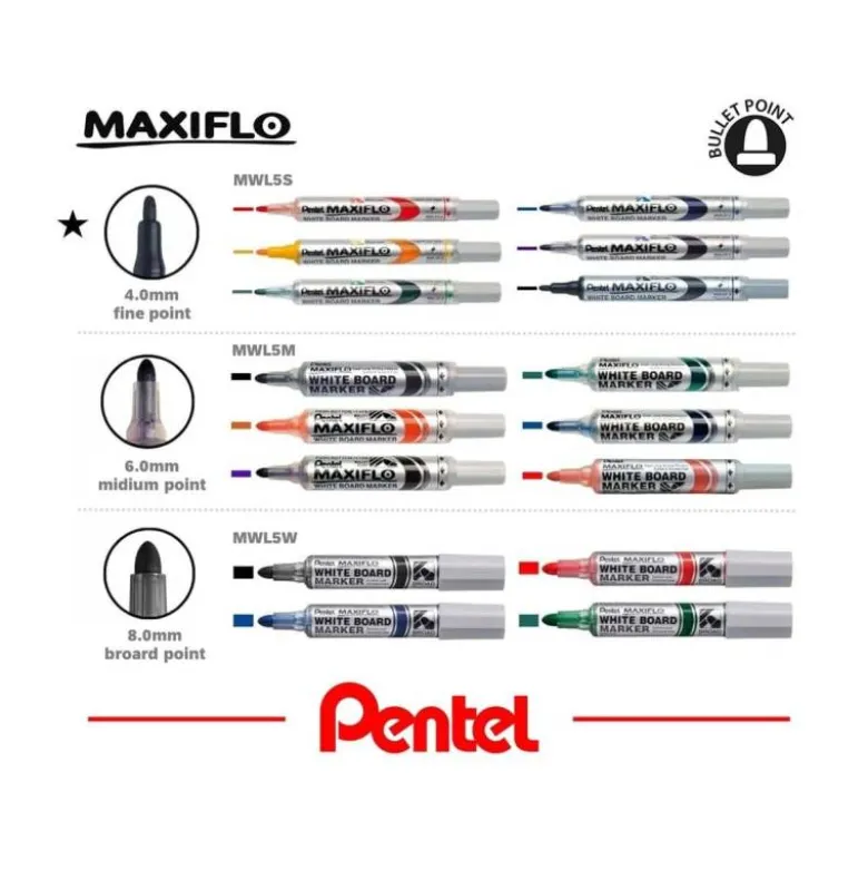 Rotulador Maxiflo Pentel color verde para pizarra blanca