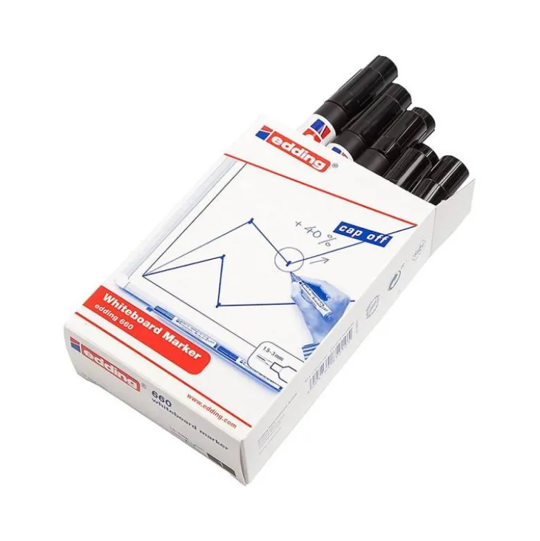 Rotulador para pizarra blanca Edding 660 negro recargable