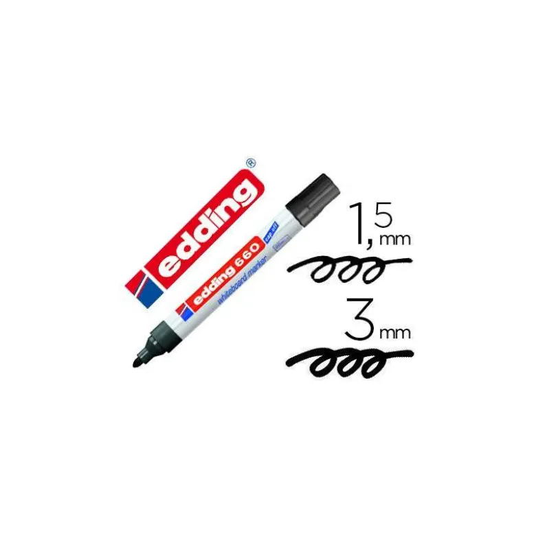 Rotulador para pizarra blanca Edding 660 negro recargable