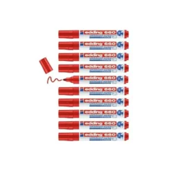 Rotulador para pizarra blanca Edding 660 rojo recargable