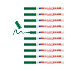 Rotulador Permanente Edding 751 Color Verde Punta Redonda
