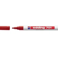 Rotulador Permanente Edding 751 Color Rojo Punta Redonda