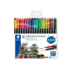 Rotulador Permanente Staedtler 3187 Doble Punta de Colores Surtidos Estuche de 36 unidades