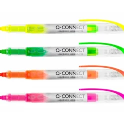 Rotulador Q-Connect Fluorescente Pack 4 colores surtidos tinta liquida