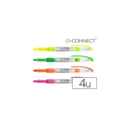 Rotulador Q-Connect Fluorescente Pack 4 colores surtidos tinta liquida