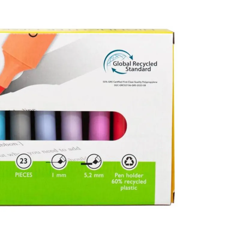 ROTULADOR Q-CONNECT FLUORESCENTE PUNTA BISELADA ESTUCHE DE SOBREMESA 23 UNIDADES COLORES SURTIDOS