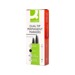 ROTULADOR Q-CONNECT MARCADOR PERMANENTE DOBLE PUNTA COLOR NEGRO 4 MM Y 1 MM