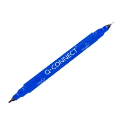 ROTULADOR Q-CONNECT MARCADOR PERMANENTE DOBLE PUNTA COLOR AZUL 0,4 MM Y 1 MM