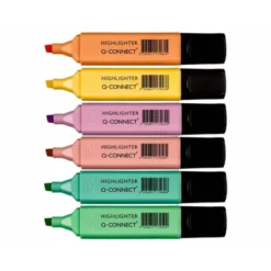 Rotulador Q-Connect Pastel Fluorescente Estuche 6 unidades colores surtidos