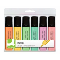 Rotulador Q-Connect Pastel Fluorescente Estuche 6 unidades colores surtidos