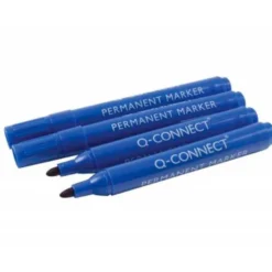 Rotulador Q-Connect punta de fibra permanente 3 mm color azul