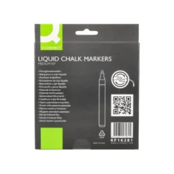 ROTULADOR Q-CONNECT TIZA LIQUIDA PUNTA REDONDA TRAZO 3 MM CAJA DE 8 UNIDADES COLORES SURTIDOS