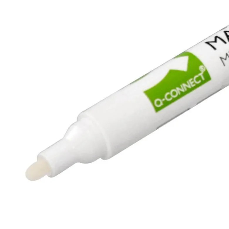 ROTULADOR Q-CONNECT TIZA LIQUIDA PUNTA REDONDA TRAZO 3 MM CAJA DE 4 UNIDADES COLOR BLANCO