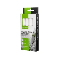 ROTULADOR Q-CONNECT TIZA LIQUIDA PUNTA REDONDA TRAZO 3 MM CAJA DE 4 UNIDADES COLOR BLANCO