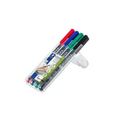 Rotulador Retroproyección Permanente Staedtler Lumocolor 317 de 4 Colores Surtidos Punta Superfina Redonda