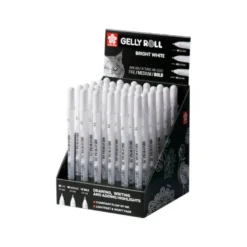 ROTULADOR SAKURA GEL GELLY ROLL GEL COLOR BLANCO EXPOSITOR DE 36 UNIDADES SURTIDAS 05 MM 08 MM Y 10 MM