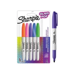 ROTULADOR SHARPIE PERMANENTE FINO GLAM POP BLISTER DE 5 UNIDADES COLORES SURTIDOS